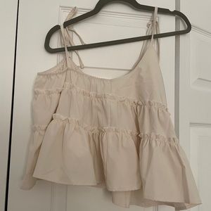 Ruffled cropped blouse